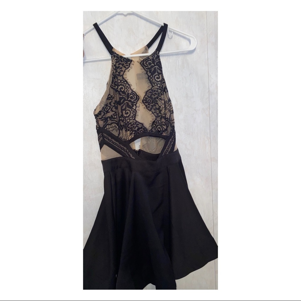 Black and cream lace top dress